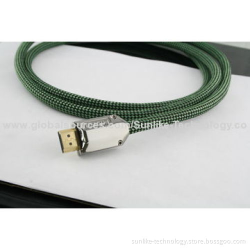 HDMI Cable with Metal Shell, Flat Cable, 24K Gold-plated Connector